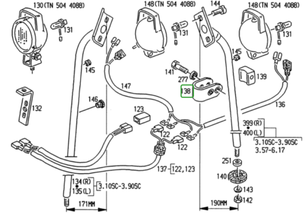 Bügel f. Arbeitsscheinwerfer Deutz AgroPrima / AgroXtra / DX 3 SC / DX 3 VC / Hopfen